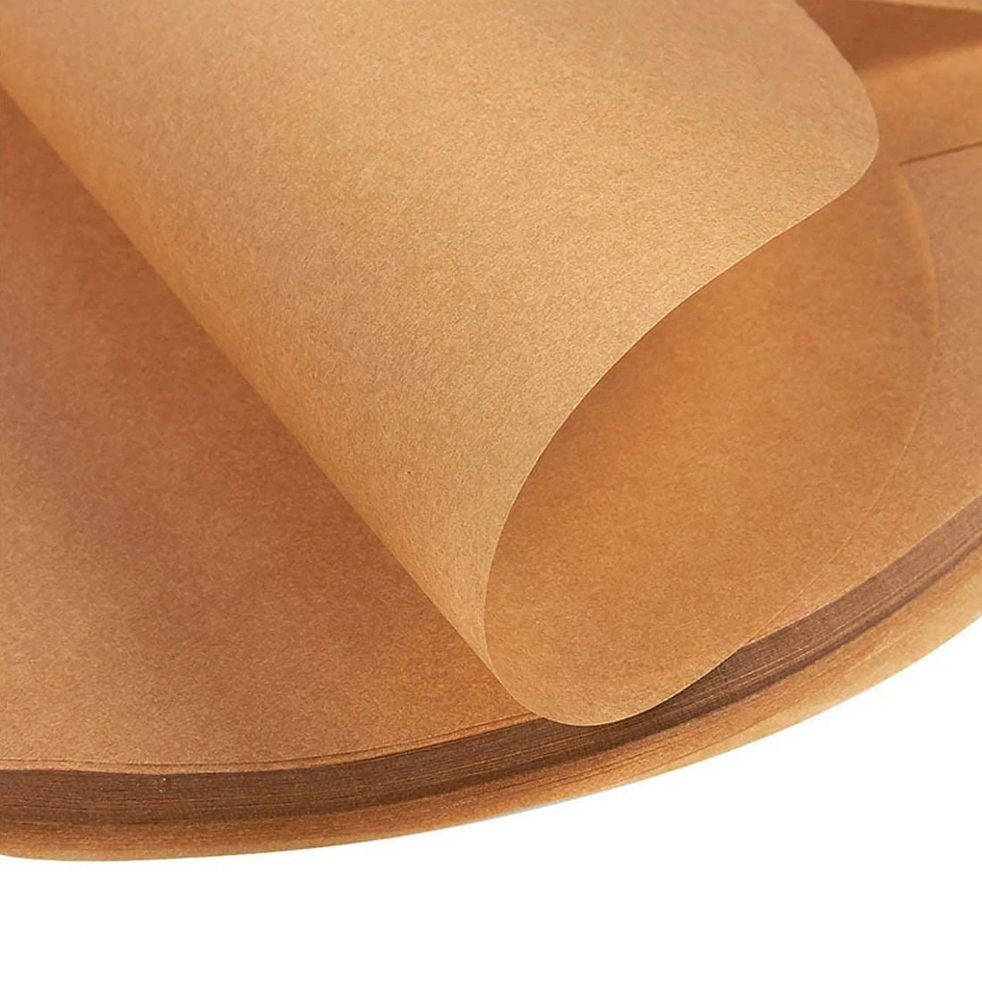 
High Temperature Silicone Baking Paper Greaseproof Custom Size Unbleached Round Parchment Paper Sheet 