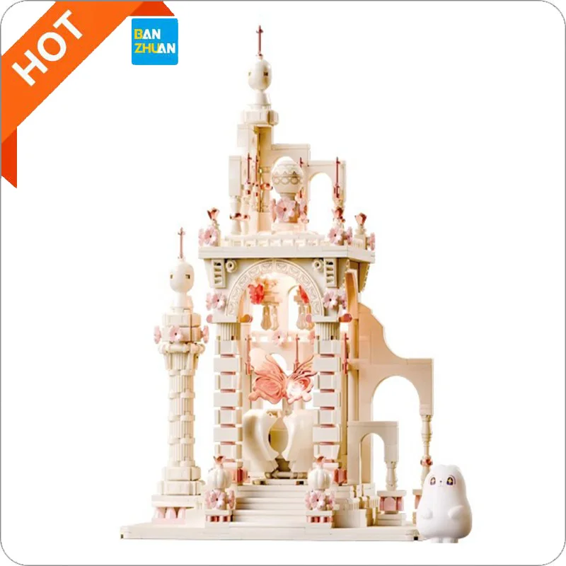 Wonder Moon 801113-4 Decoration Toys Love Romantic Gifts Dream Princess Fairy Tale Castle Model Building Blocks