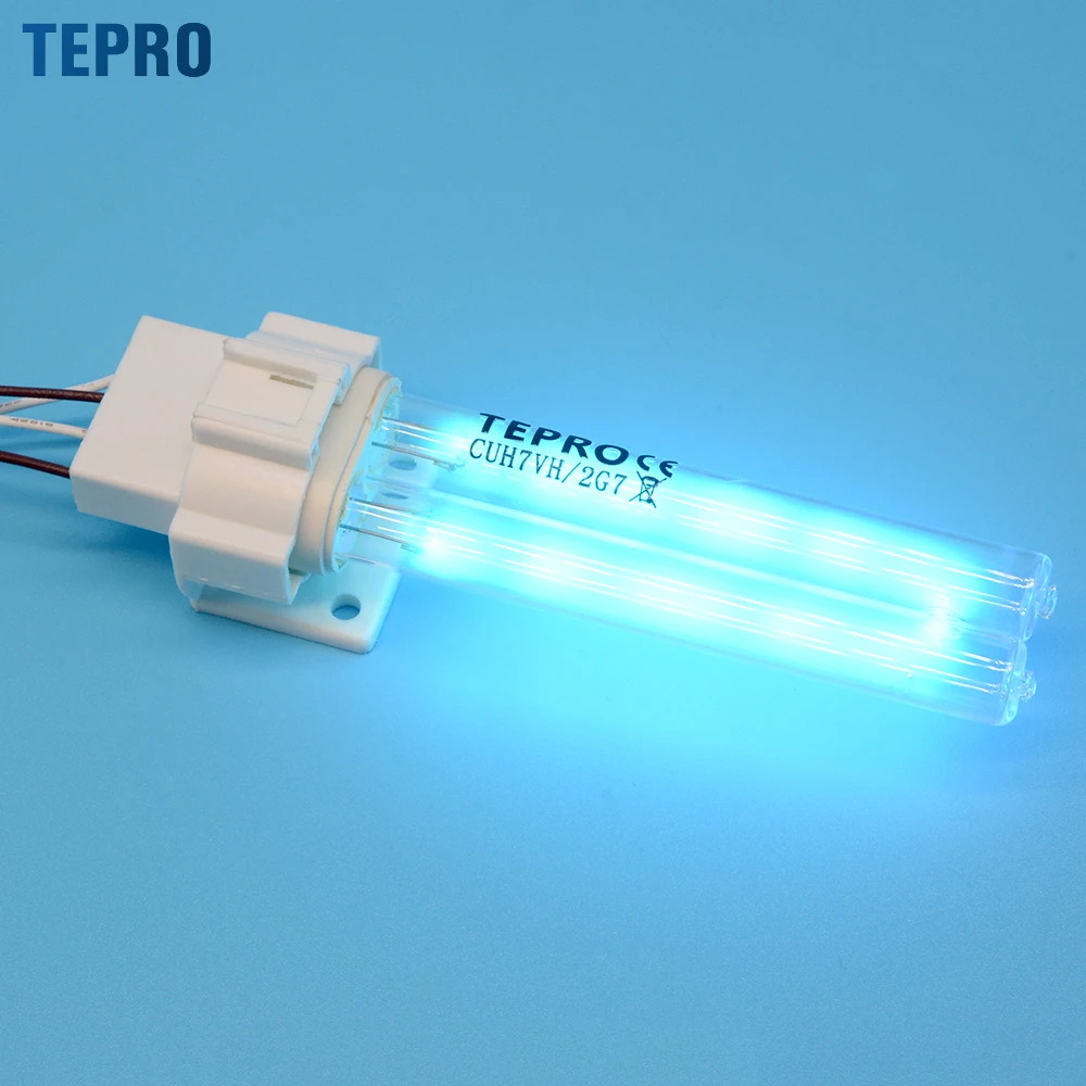 CUH7L/2G7 H Shape 115mm 12mm Quartz Glass Uv Germicidal Lamps 254nm 185nm Ozone Uvc Ultraviolet Light For Air Purification