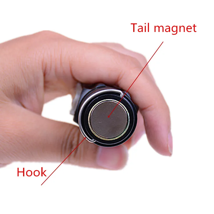 Многофункциональный магнитный мини-фонарик с крючком, 10 Вт, XML T6, водонепроницаемый рабочий USB Перезаряжаемый COB светодиодный фонарик