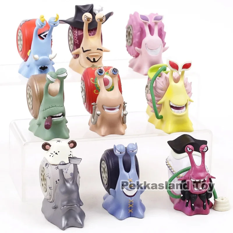 HNSC9PCS/SET Anime Den Mushi Dracule Mihawk Black Beard Doflamingo Jinbe Boa PVC Cartoon Figure Toy 1 PIECE Manga Figurine