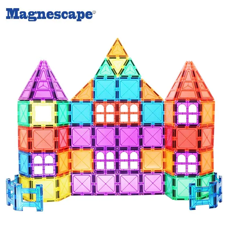 Magnescape 100pcs Kids Magnet Toys Educational Toys 3D Magnetic Building Blocks Set Magnet Building Tiles for kids