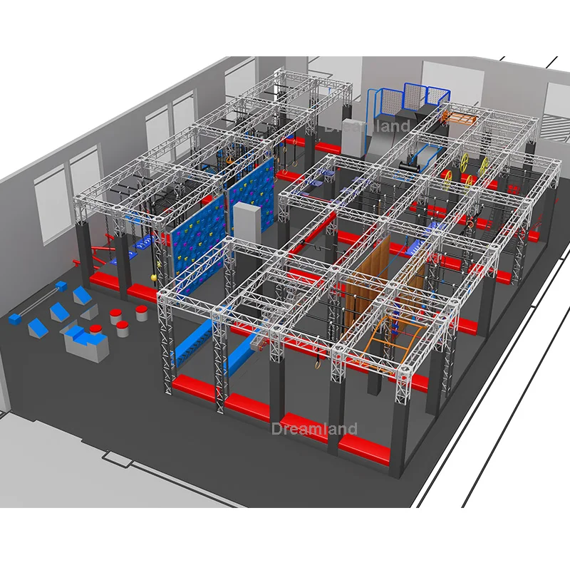 Popular Adult Adventure Ninja Warrior Course training gear For spider climb jump