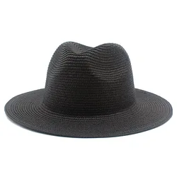 Summer Colorful Foldable Fedora Bucket Hats Sunshade Wide Brim Panama Straw Beach Hats Wholesale 2022