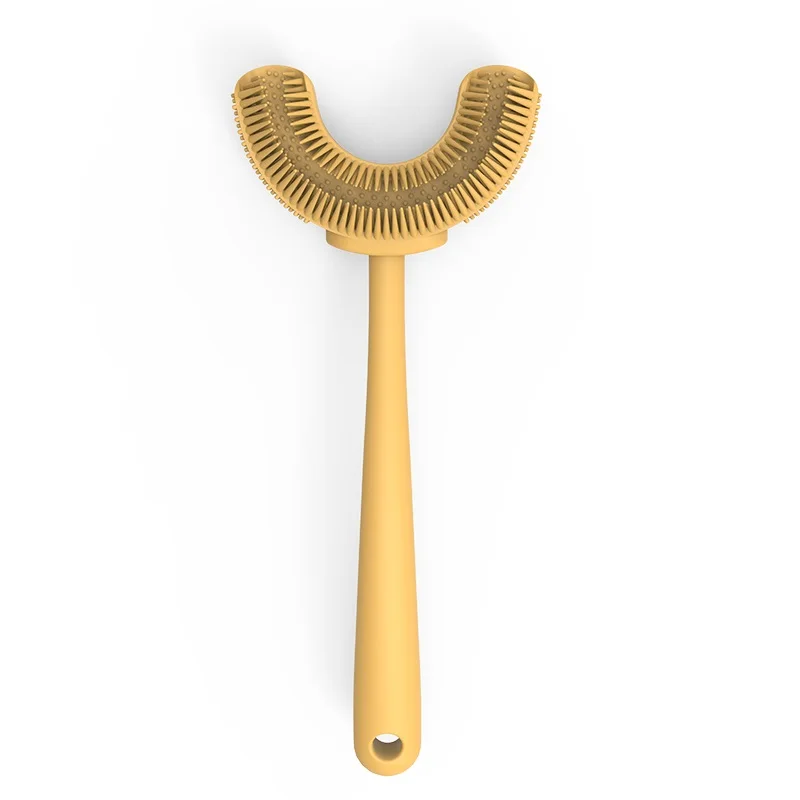 100% Food Grade Soft Silicone U-Shaped Baby Teether Toothbrush