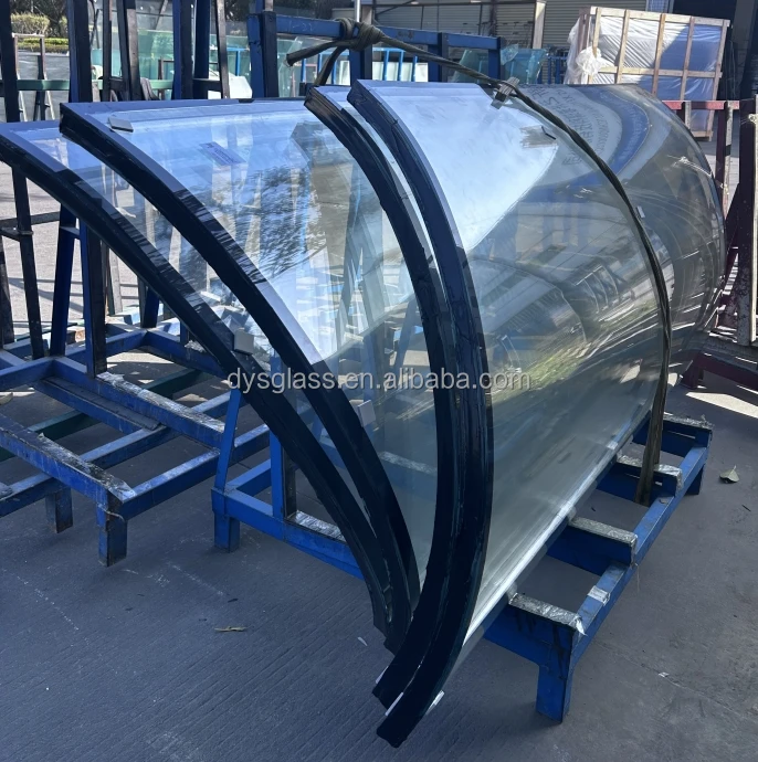 17.52mm curved laminated glass 8 1.52 8 ESG clear low iron PVB SGP film bend tempered interlayer glass price per square meter