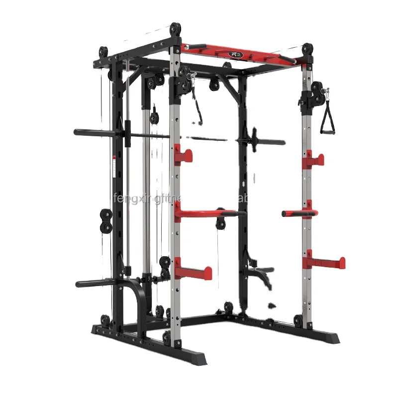 Smith Machine Functional Trainer Power SMITH Cage Adjustable Weight All in One Commercial Gym Machine