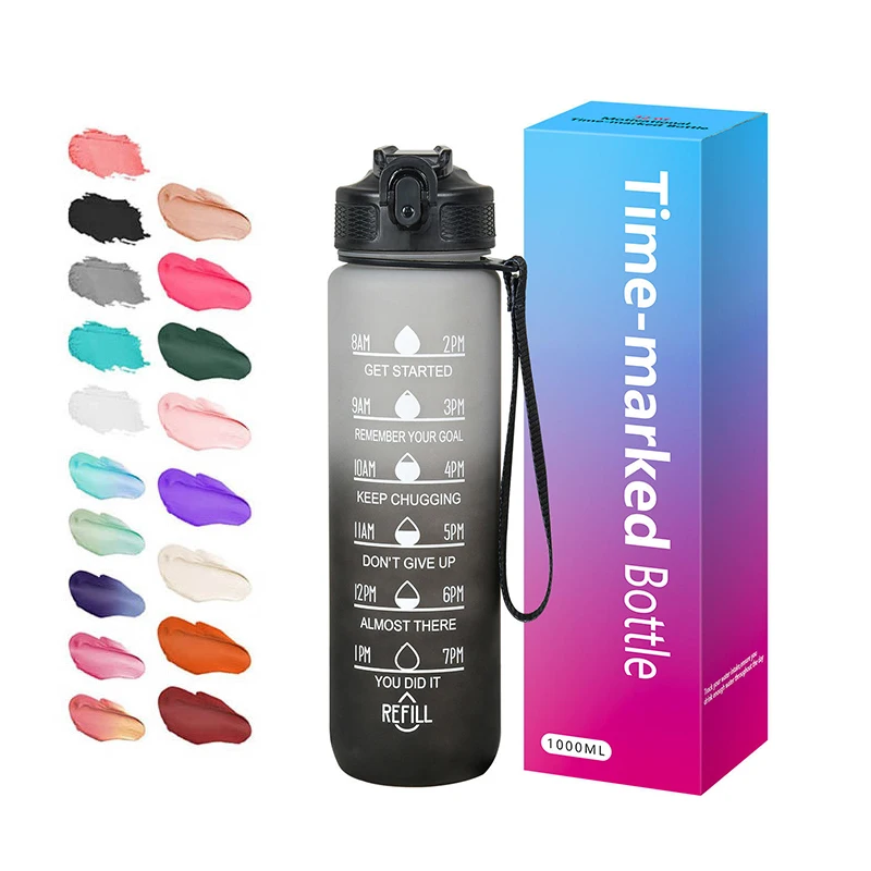 Trending Products 2024 New Arrivals Plastic Water Jug Bottle Drink Tritan Motivational Water Bottle