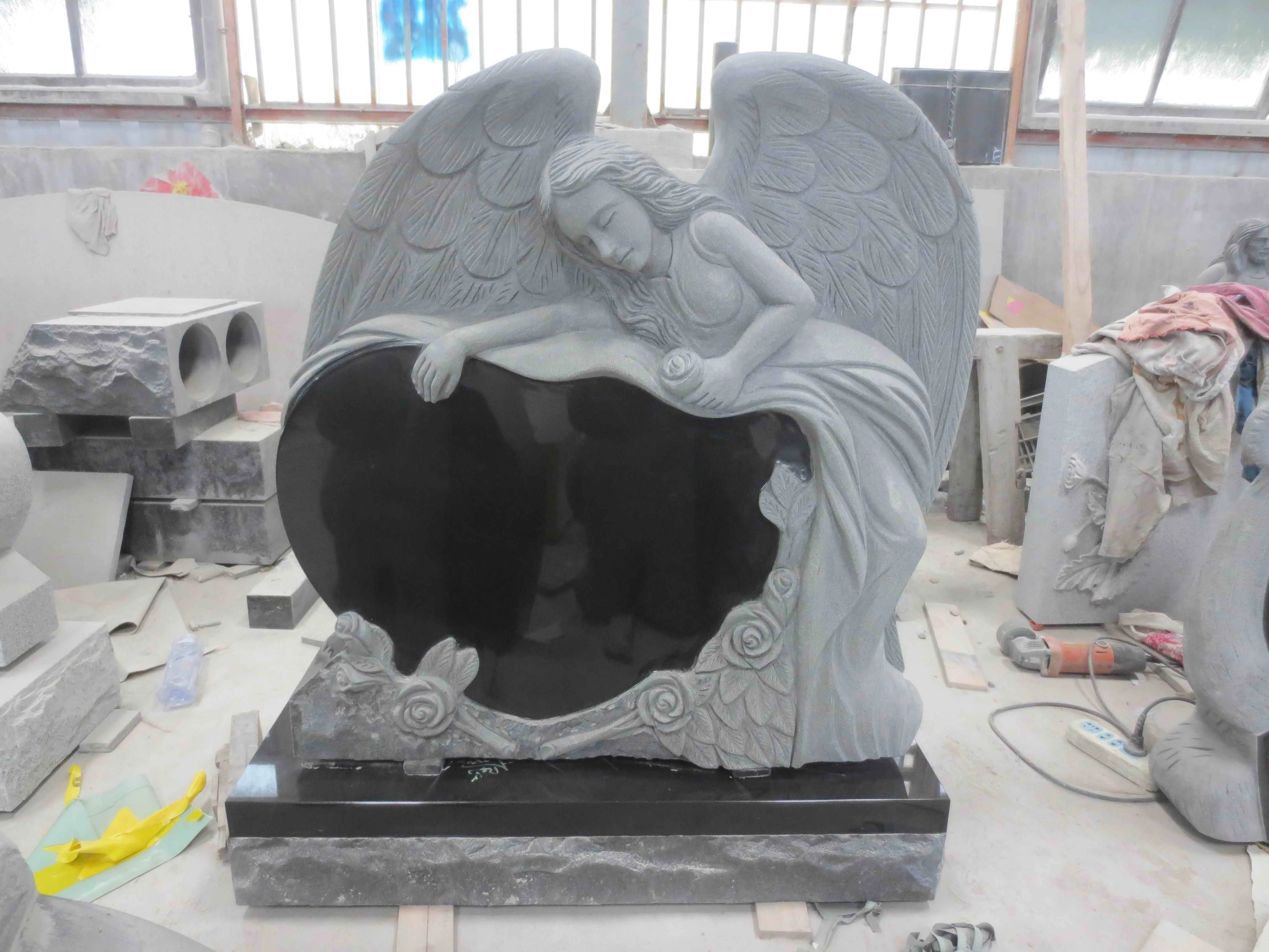 Cemetery Used Modern Design Western Style Angel Gravestone