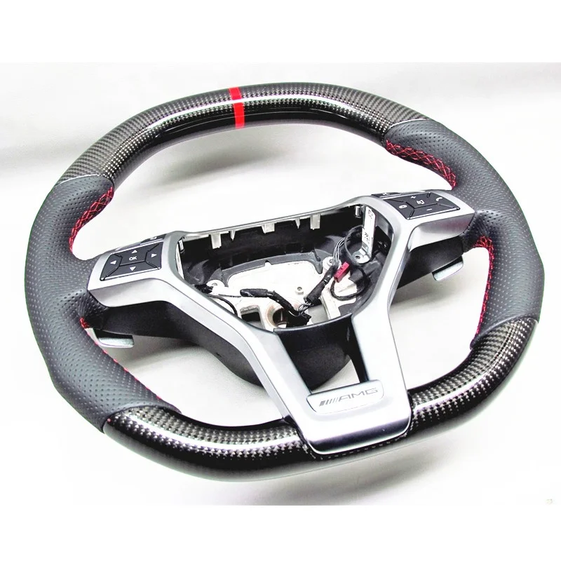 AUTO RACING CAR STEERING WHEEL  FOR Mercedes-Benz CLS63 C63 E63 CLA45 A45 AMG CARBON  FIBER STEERING WHEEL
