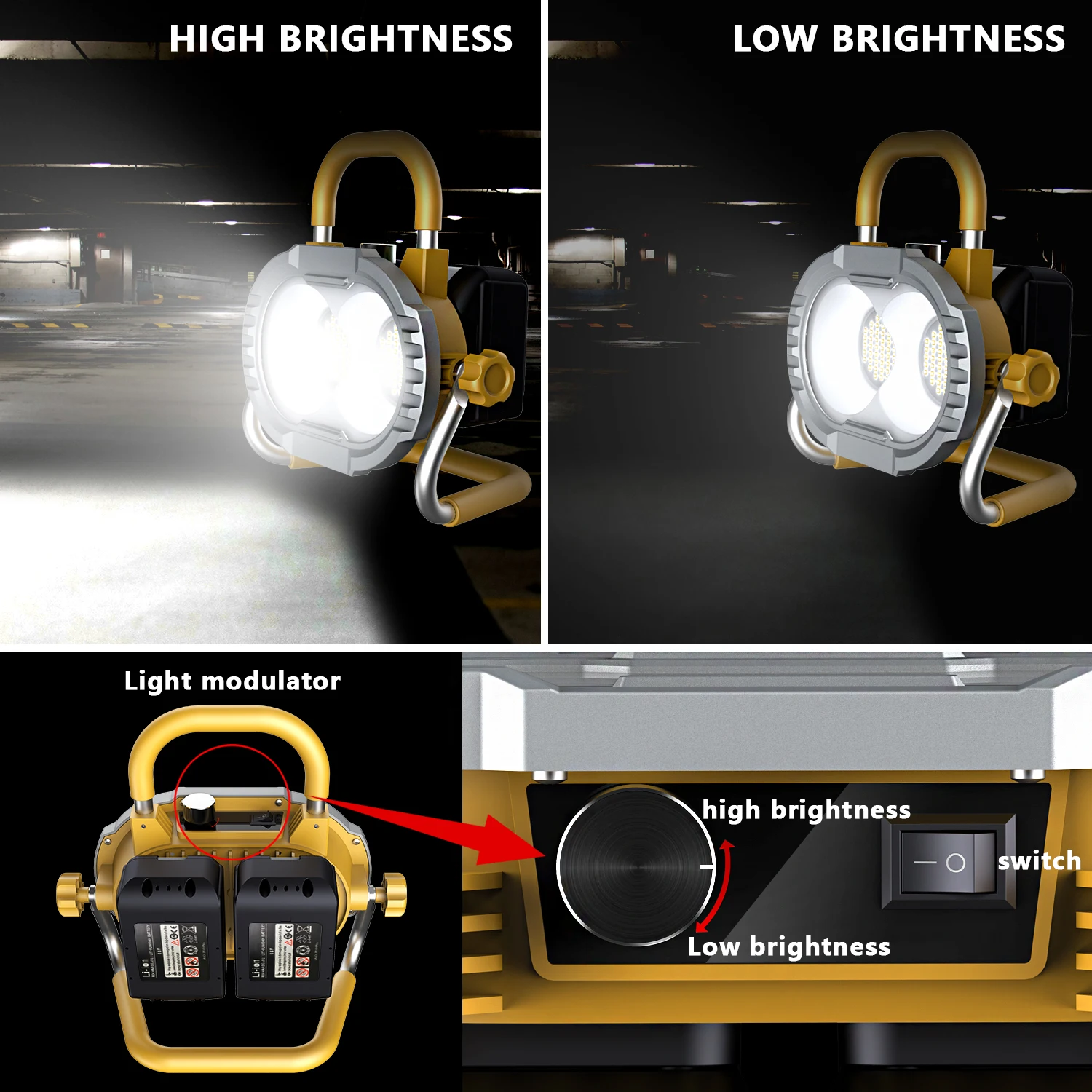 LUXINT Portable 50w Emergency Rechargeable Work Led Flood tool Light outdoor portable working light