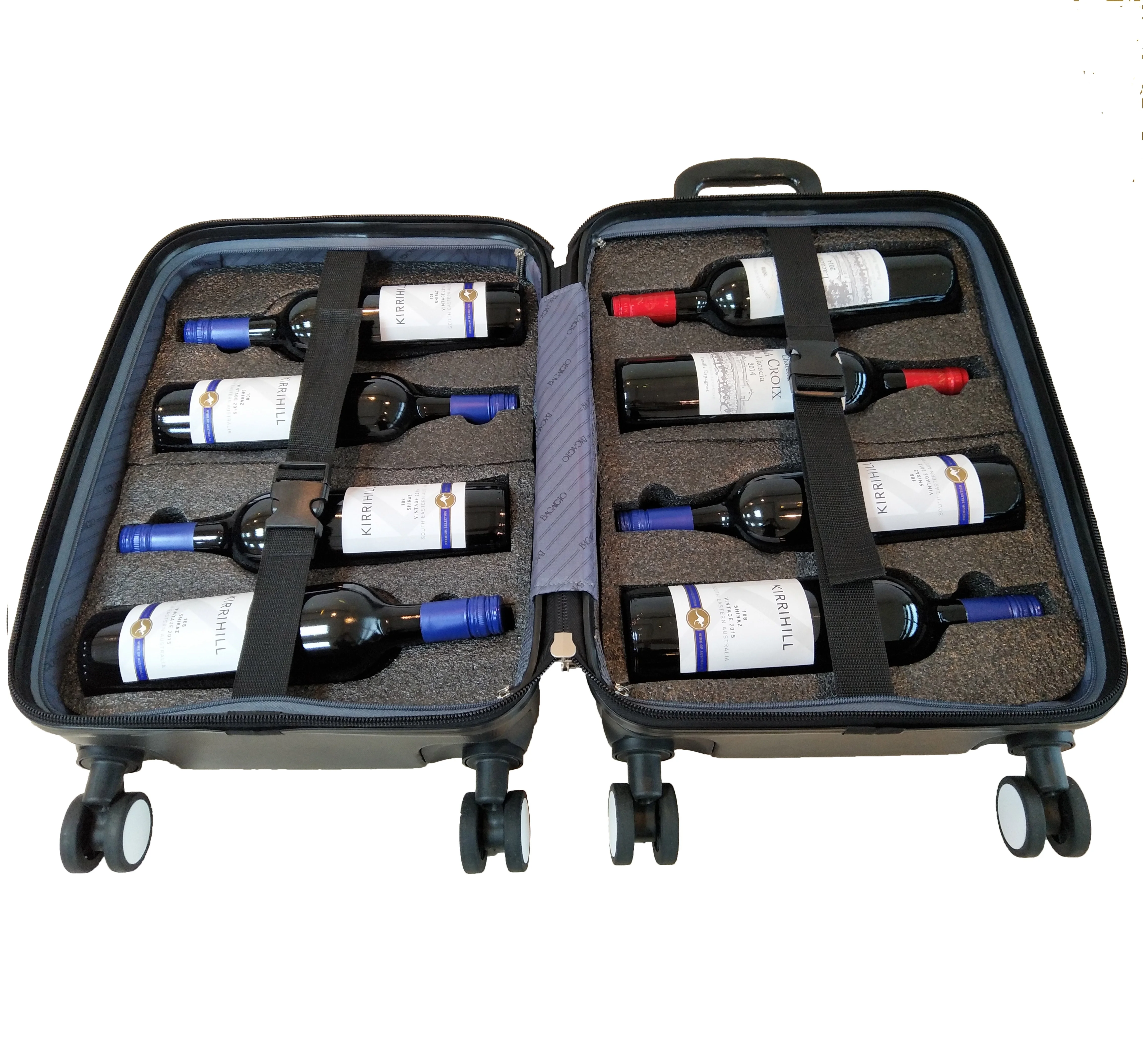 8 BOTTLES 360  WHEEL HARD SHELL WINE SUITCASE
