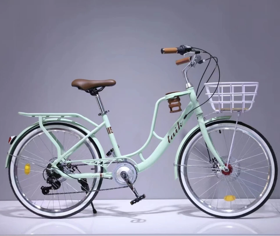 stock fashion coffee city bike  24inch  26inch with front basket lady bike