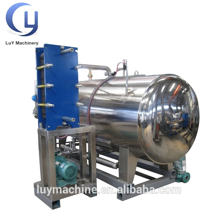 Automatic industrial 500L food autoclave sterilizer pressure retort machine for canned meat pet food canning machine