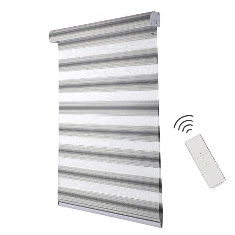 day and night office smart shades custom double electric curtain fabric blackout motorized zebra window roller blinds
