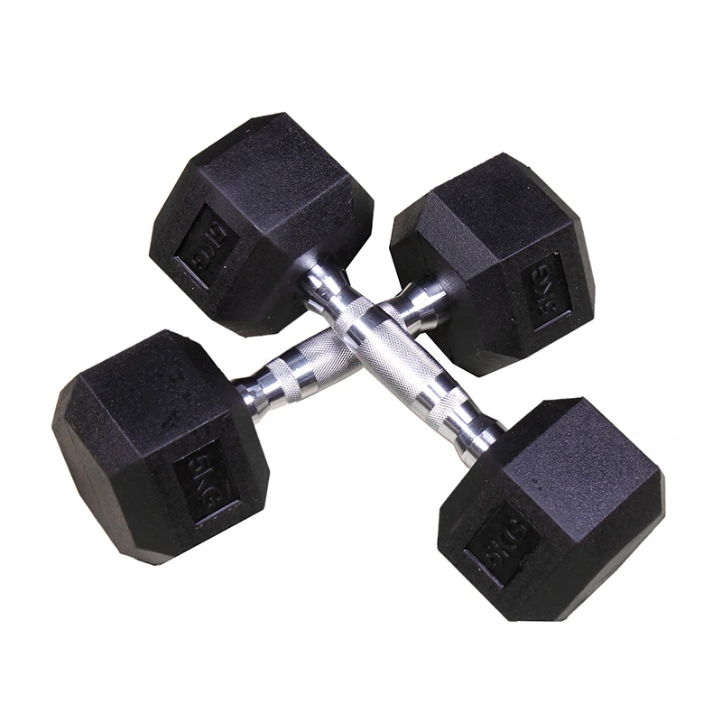 wholesale support custom gym workout Fitness Training durable cast Iron rubber hex dumbbell