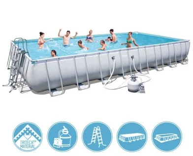 bestway 56471 6.71m*3.66m* 1.32m mobile outdoor frame swimming pool set steel above ground frame pool