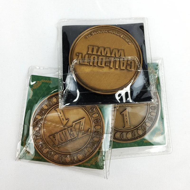 Custom Logo Metal Crafts of Antique Plated metal Bronze Coins 3D Challenge Coins with Box