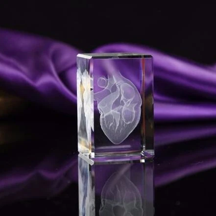 ADL Personalized Custom 3d Laser Engraved Glass Cube Photo Frame 3d Crystal Photo Cube for Teaching Props