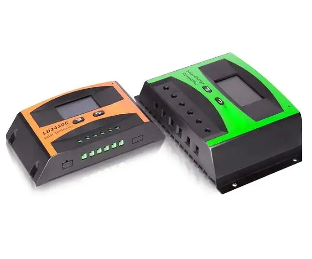 30A Solar Charger Controller Solar Panel Battery Intelligent Regulator with Dual USB Port Auto 12/24V PWM Positive Ground