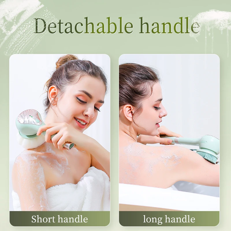 Wholesale Body Cleaning Brush Silicone USB Rechargeable 2 Speeds Rotating Shower Brush Spa Waterproof Electric Bath Brush