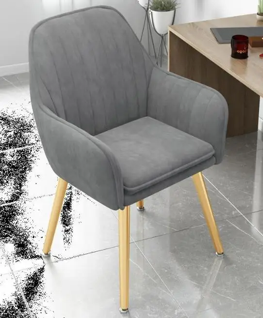 Nordic Simple Design Golden Metal Leg Velvet Accent Chair Furniture