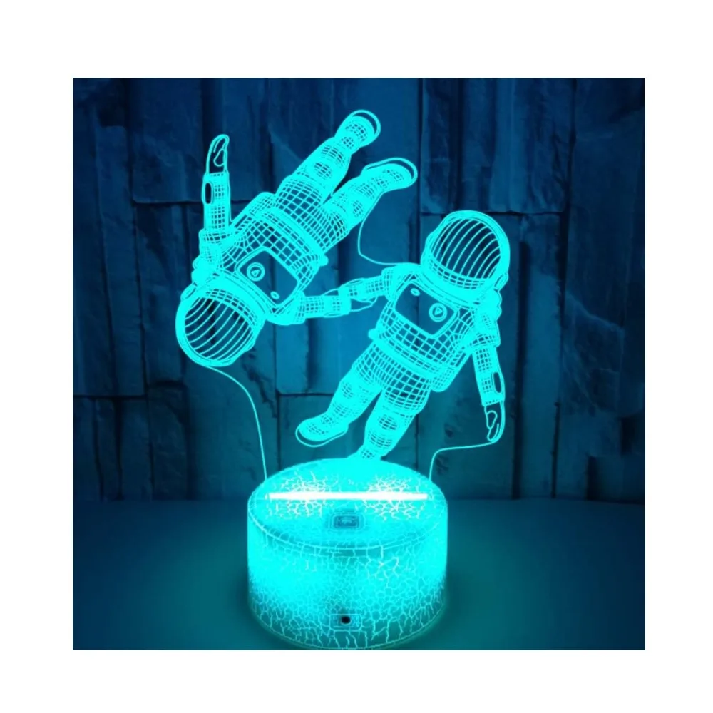 New Astronaut Colorful 3d Light Creative Touch 16 Color Remote Control Table Lamp 3d Night Light