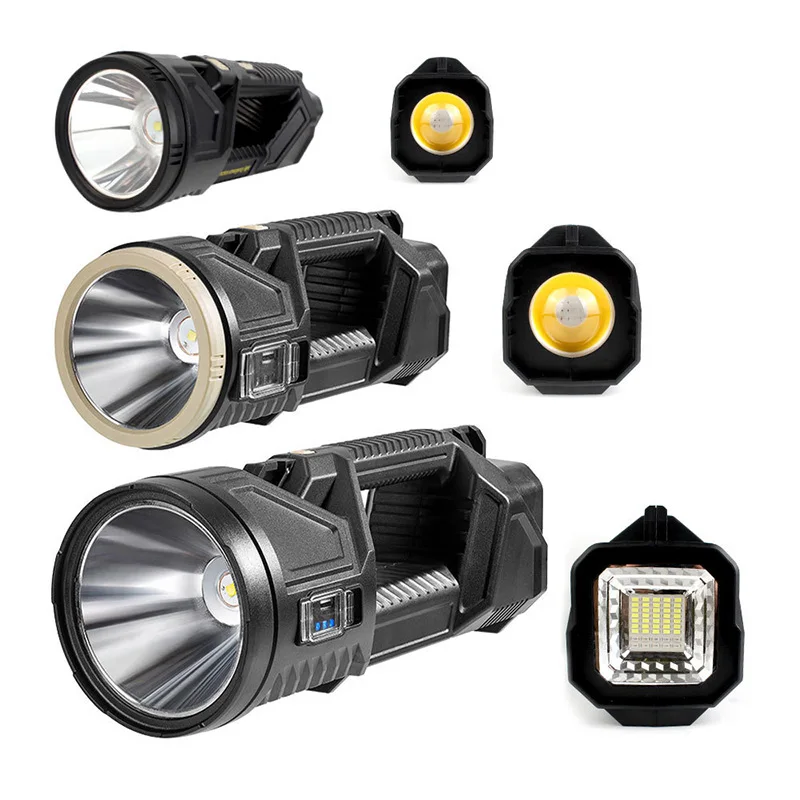 Helius Bright Household Led Rechargeable Super Bright Outdoor Long-Distance Shooting Portable Searchlight Solar Flashlight