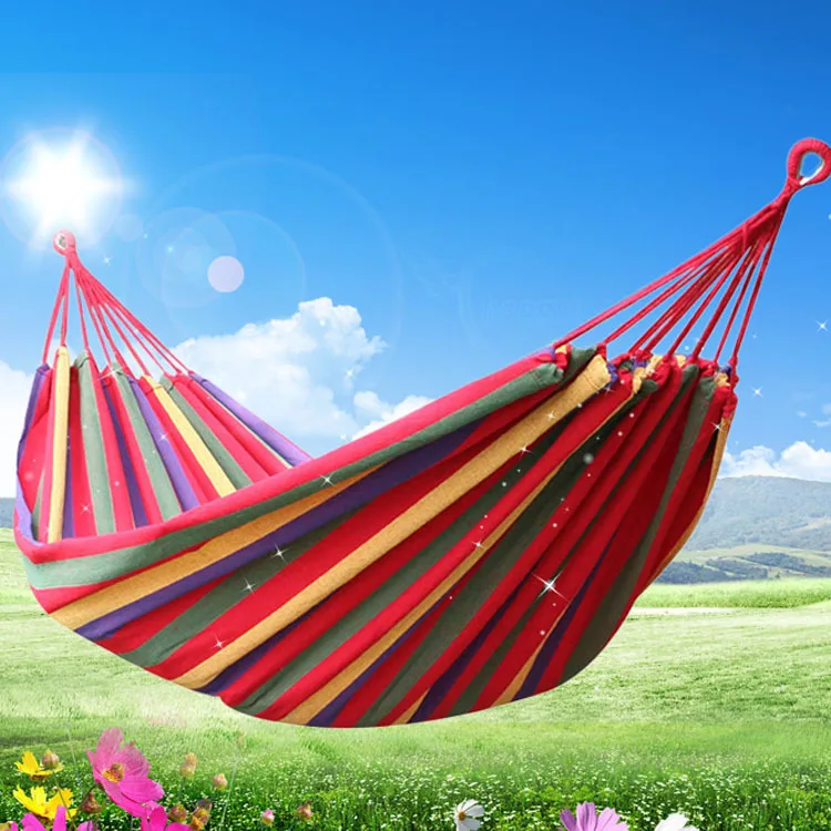 Outdoor household swing double anti-rollover rope bag holiday travel camping canvas thickened hammock chair hammock swing bed