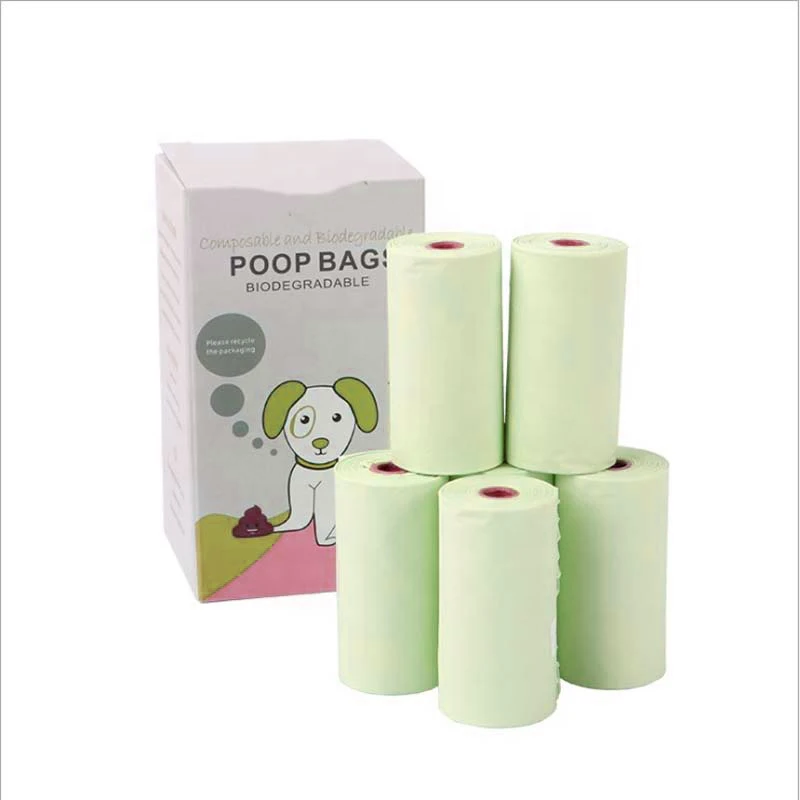 Customized Size & Print Home Compostable Dog Waste Bags Made from PLA+PBAT+Cornstarch Material