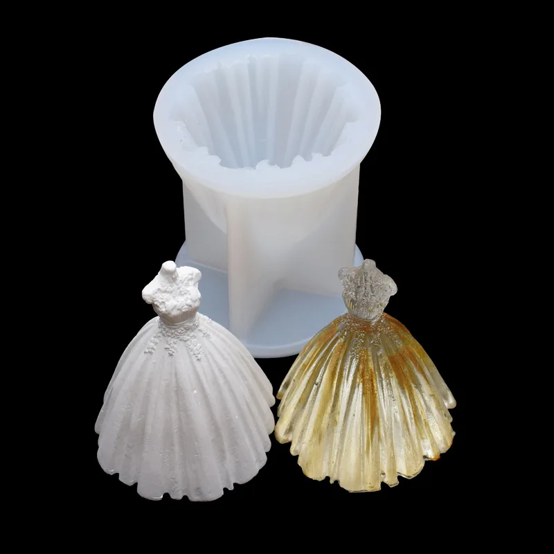 Bridal Wedding Dresses Candle Mold Strapless Sleeveless Evening Skirts Silicone Mold