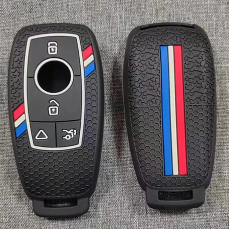 Silicone Remote Key Fob Covers Smooth Soft Rubber Case Fits for Mercedes-Benz A220 E63S AMG E-Class GLE 350 4MATIC