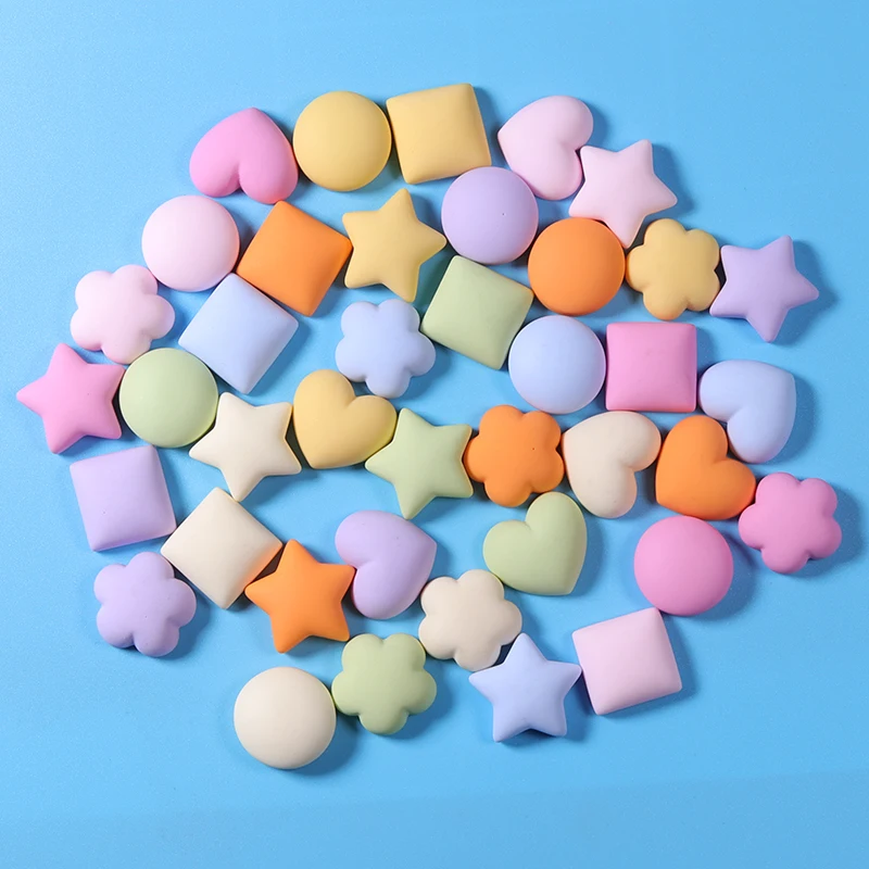 hot sale resin charms heart Valentine cabochon mix shape resin flatback slime beads