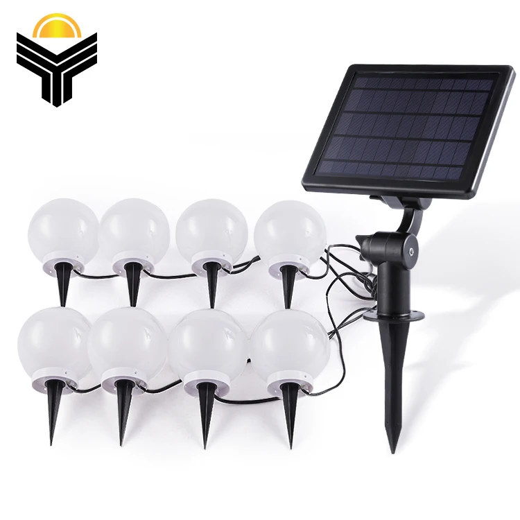 YUNDUO 8 Beads Holiday Project Yard Decoration Landscape Waterproof Outdoor IP55 8W Solar Led Garden Bollard Light