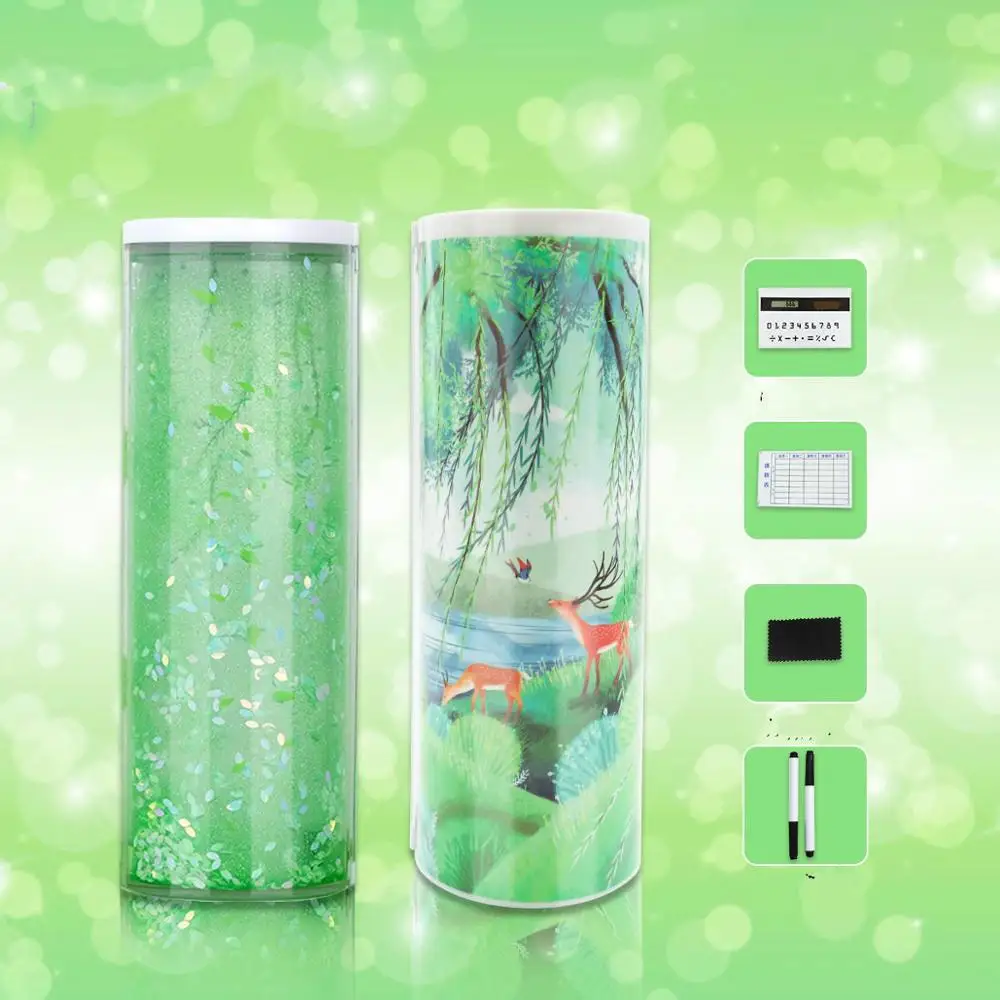 Kawaii Pencil Case NEW Whiteboard With Solar Calculator Pen Box gift For boy girls student Multifunctional Pencilcase