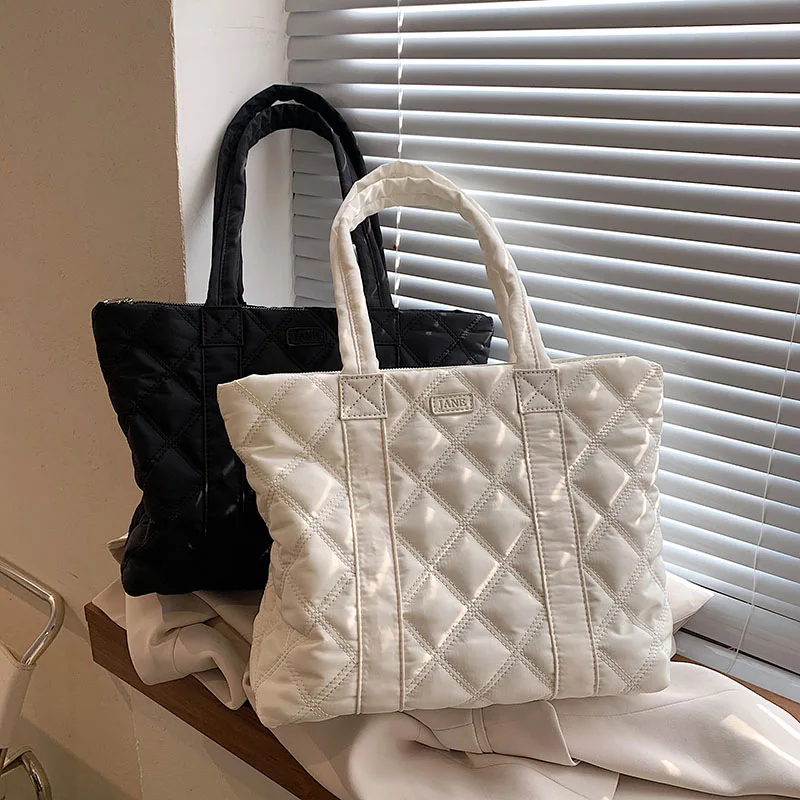 Fawn Shoulder Bag Lingge Handbags Ladies Handbags Pu Plaid Chain Bag Large Capacity Bag
