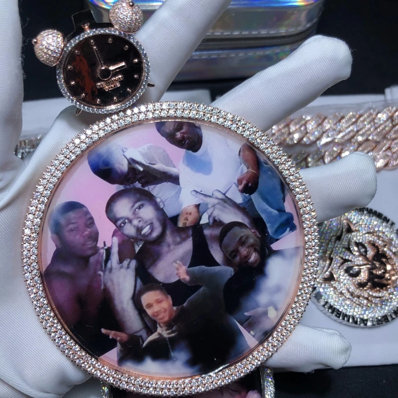 Custom photo pendant 925 silver high polishing custom pendant vvs moissanite pass diamond tester