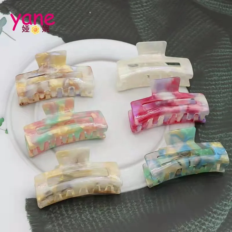 Hot colorful Acetic hair claws Grasp clips 8cm for women