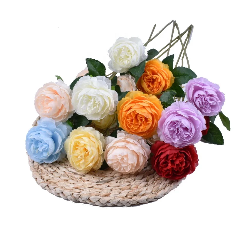 peony artificial flower decoration peonies silk flowers heads in bouquet wholesale for wedding