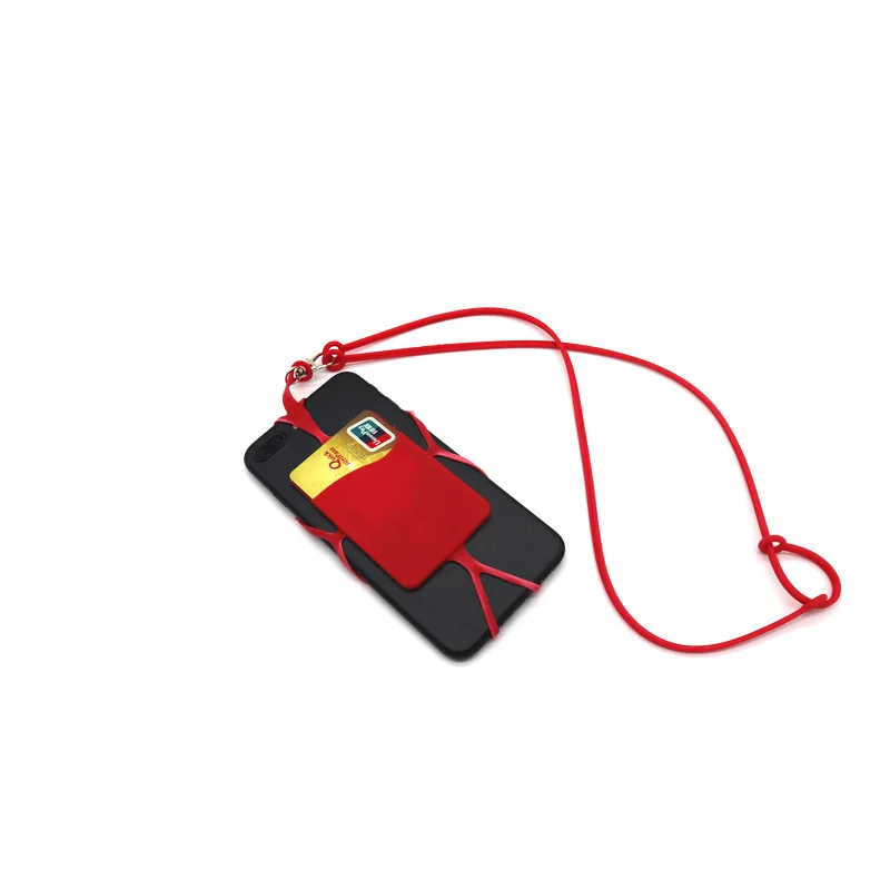 Silicone Mobile Phone Lanyard with Card Pocket Smartphones Neck Phone Holder