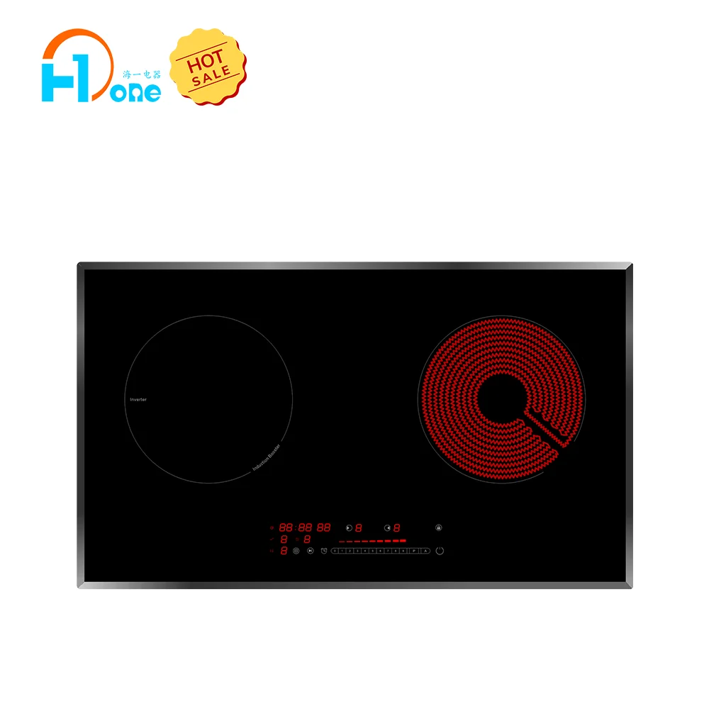 H-one Touch Screen с черным топом панель моста диск алюминиевая катушка 2 зоны встроенный вок индукционная варочная поверхность для металлическая столешница