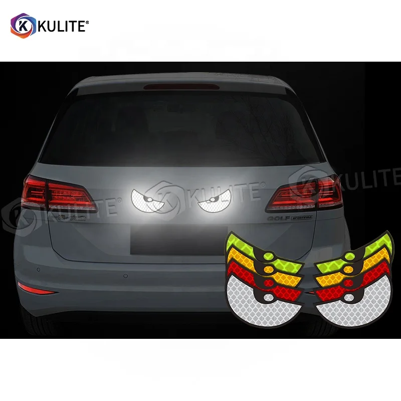 Customized Funny PVC Eyes Decals car reflective stickers for auto rear