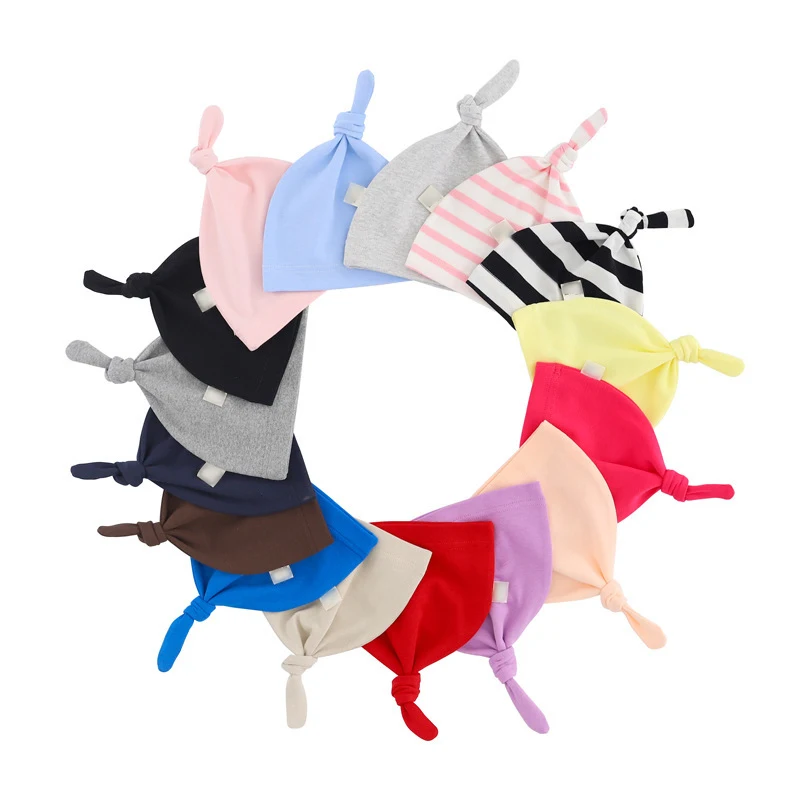 
High Quality 0-6 Months Unisex Fashion Soft Cotton Headband Baby Girls Turban Hat Winter Beanie Hat For Newborn 