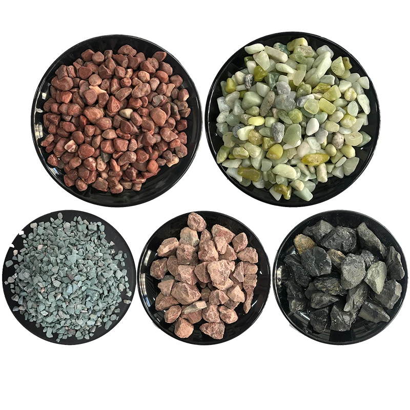 Wholesale cheap high-quality colored stone fragments, decorative pebbles, natural gravel paving materials