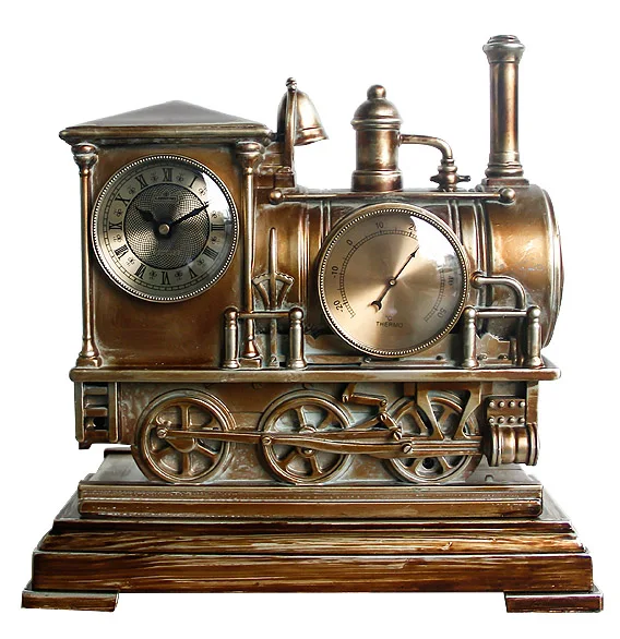 Luxury train shaped thermometer clock 948
