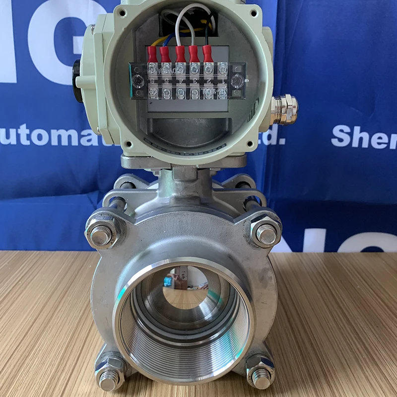 Вкл/Выкл Тип DN80 3 дюймов 2-полосная 24v шт. CF8M 220V с внутренней резьбой из нержавеющей стали моторизованный электронный 2-ходовой клапан для
