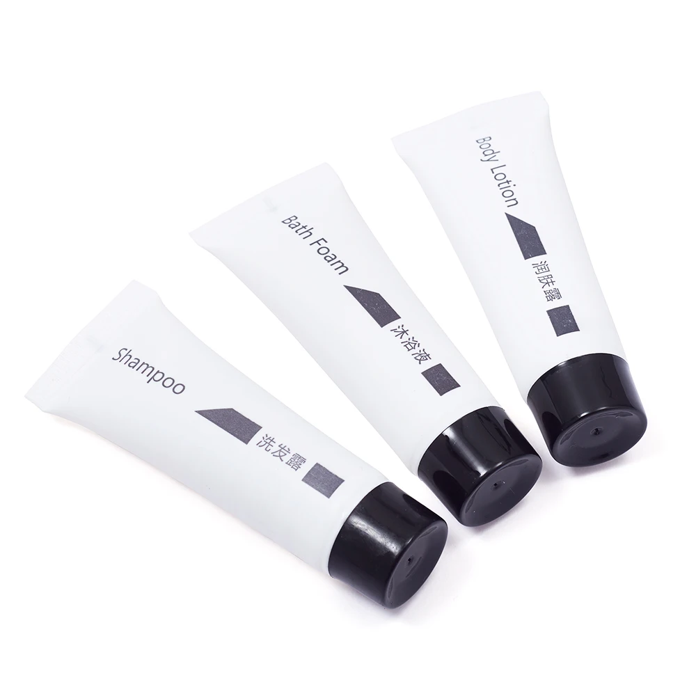 5 Stars Hotel Disposable Bathroom Toiletries Kit Plastic Tube Shampoo Hotel Supplies Amenities Shower Gel