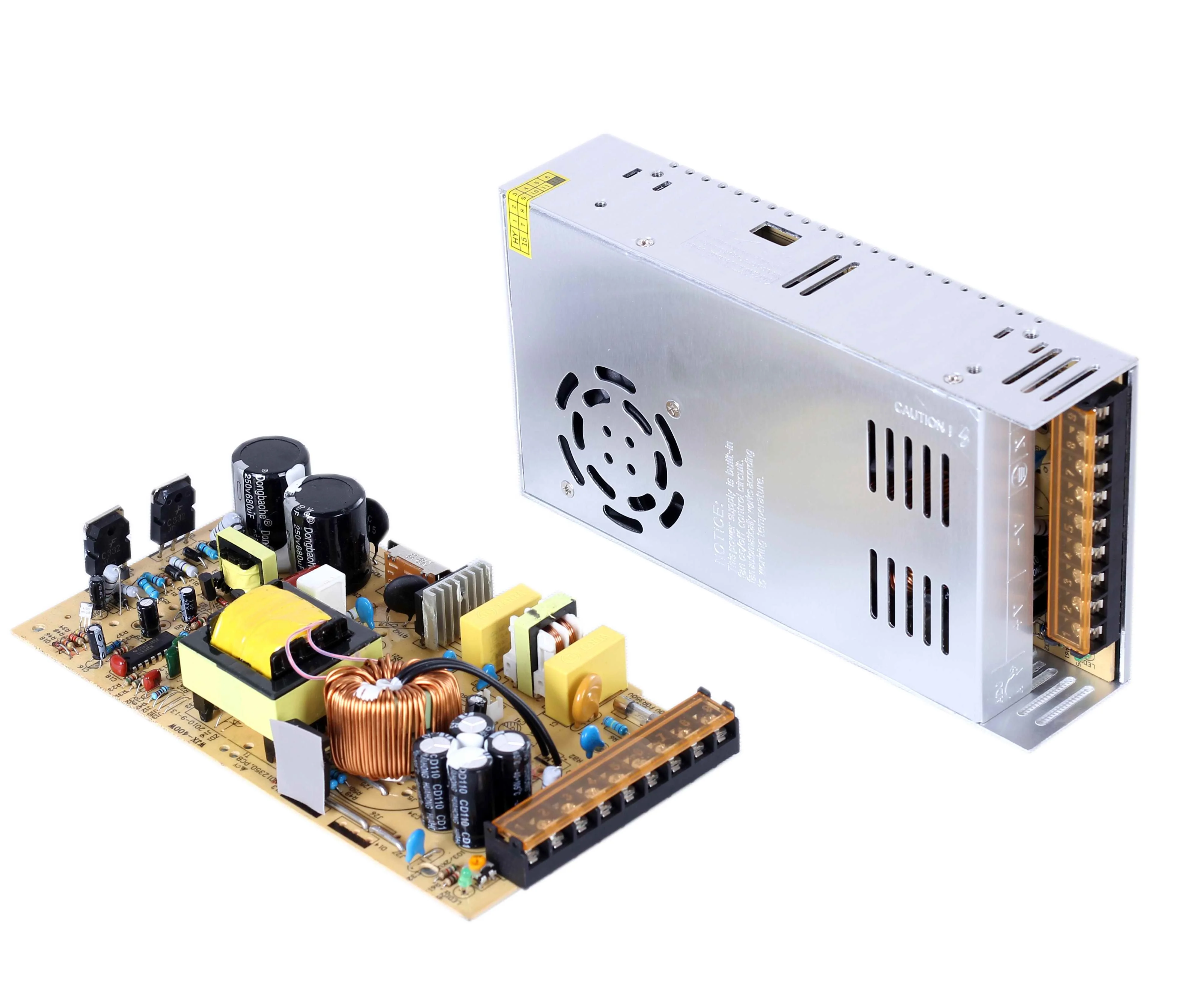 Alu Housing DC24V Square 400W Power Supply IP20 100% Full Power Output 400W LED Driver