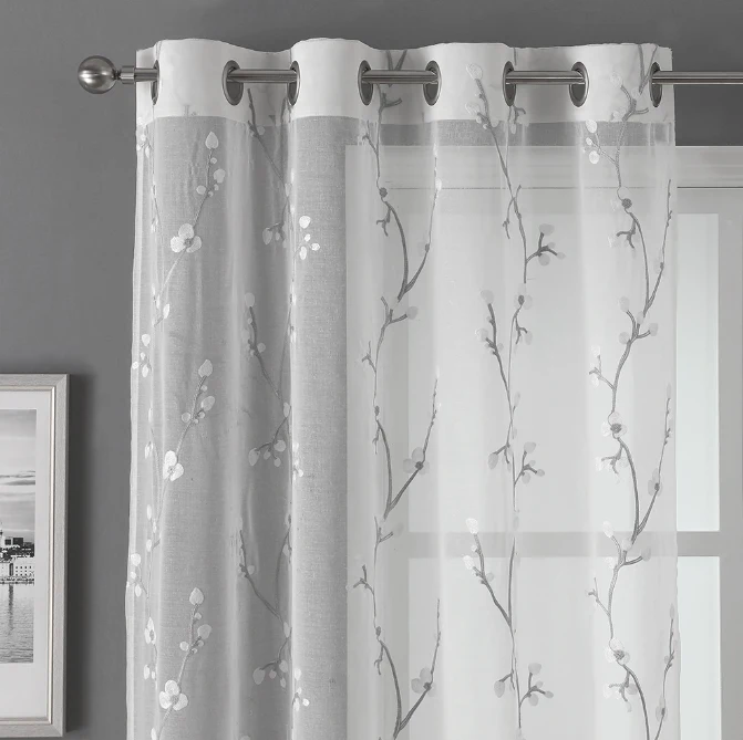 Window Sheer Curtain For Living room Chinese Style for Living room Bedroom Customized Plum blossom Print