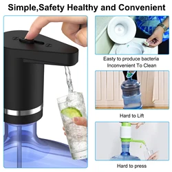 Mini rechargeable automatic electric wireless smart 5 gallon water drinking bottle Portable water dispenser water pump